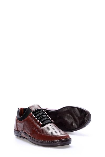 Ayakkabıhane Inside and Outside Genuine Leather Tan Lace-Up Men's Casual Daily Shoes Ah08126131525