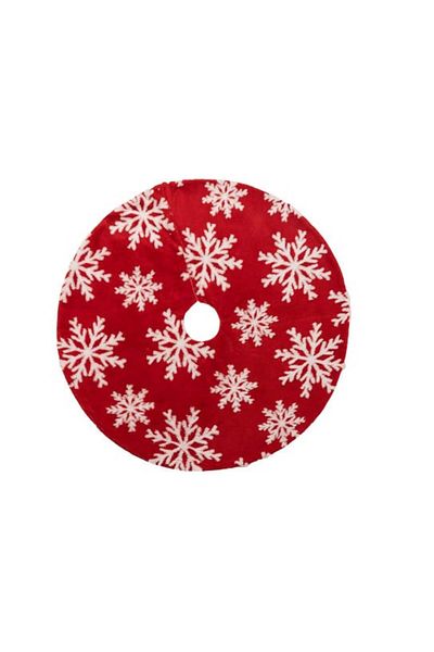 HuiJuKeJi Christmas tree mat, red/white, faux fur, 90 cm