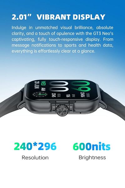 Black Shark GT3 Neo 2.02-inch, 7-day battery, IP68 waterproof, 100 sports modes - Silver