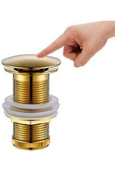 fitto Push and Pull Stainless Steel Drain Valve - Metallic Gold