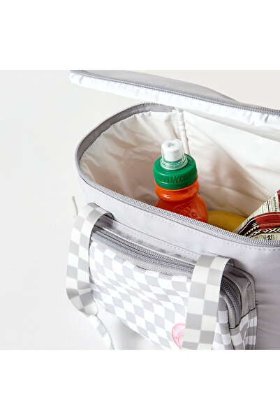 Marshmallow Panelled Lunch Bag with Detachable Strap and Zip Closure