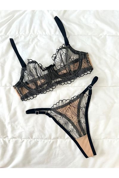 Feruzdesign Black Skin Blair Bralet Set (Plus Size)