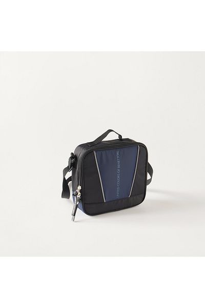 United Colors of Benetton UCB Solid Lunch Bag with Adjustable Strap and Zip Closure
