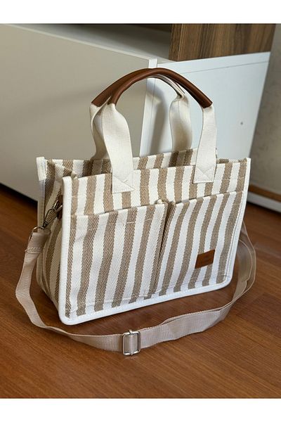 Bagnest Canvas Women's Hand and Shoulder Bag with Front Pocket