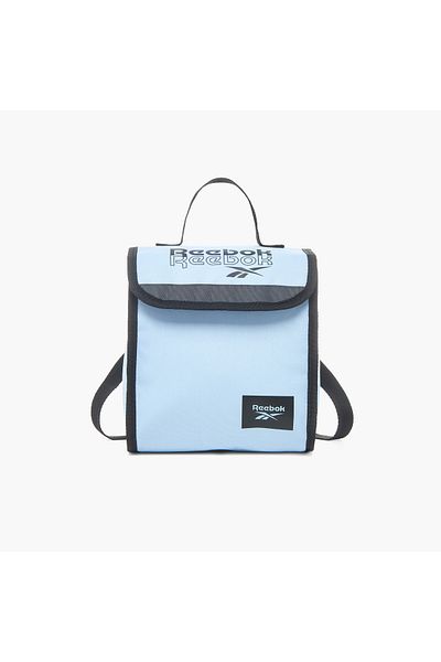 Reebok Logo Print Lunch Bag with Adjustable Strap and Flap Closure