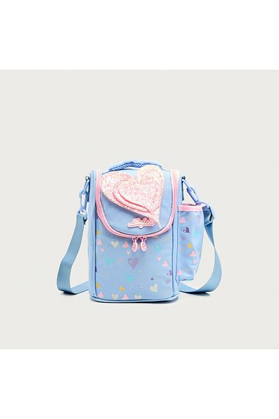 Skylar Printed Lunch Bag with Heart Accent and Zip Closure