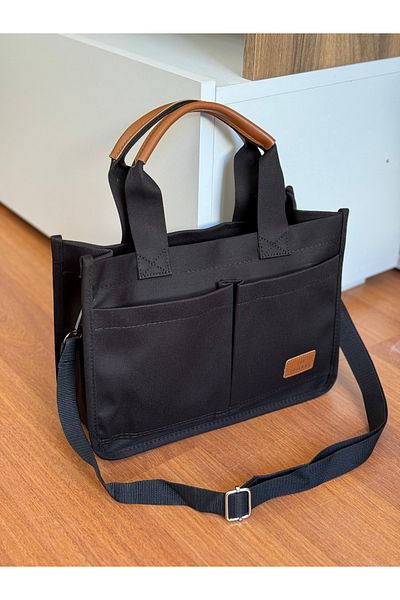 Bagnest Canvas Women's Hand and Shoulder Bag with Front Pocket