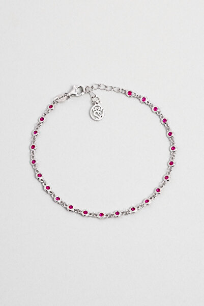 So CHIC... Lavinya 18 Ayar Beyaz Altın Kaplama 19 Cm Gümüş Bileklik