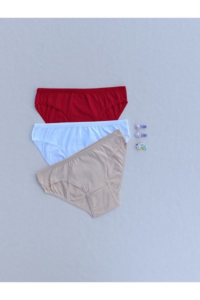 siyalife Women's Cotton 3-Piece Combed Cotton Fabric Panties Bikini Slip