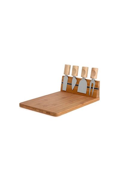 Excellent Houseware Σετ σερβιρίσματος τυριών, μπαμπού, 5 τεμάχια, 30 x 20 εκ.