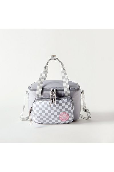 Marshmallow Panelled Lunch Bag with Detachable Strap and Zip Closure