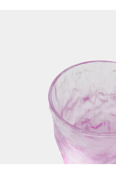 LUXXO Set 6 glasses made of glass, Pink Glacier, 300ml