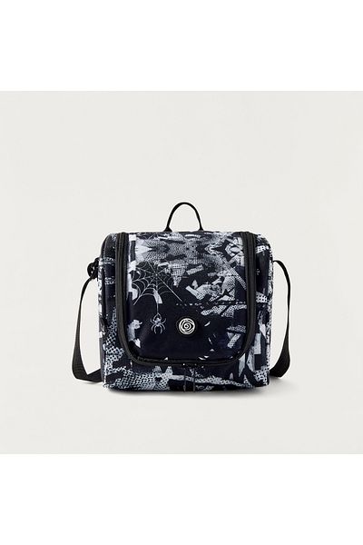 Kaos Abstract Print Lunch Bag with Adjustable Strap and Zip Closure