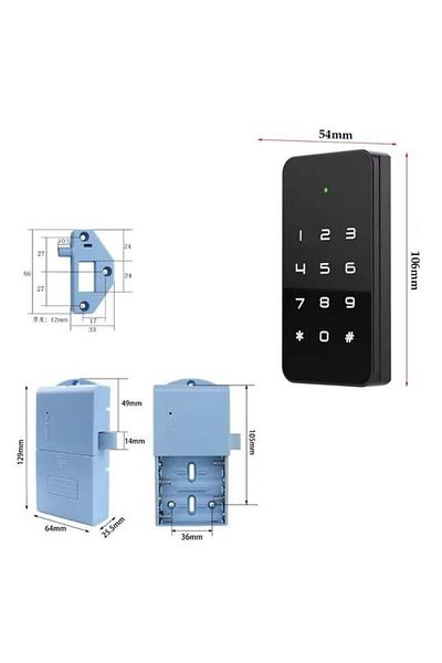 Powermaster Pm-26728 Digital Electronic Door Cabinet Lock with Rfid and Key Panel (Pack of 2)