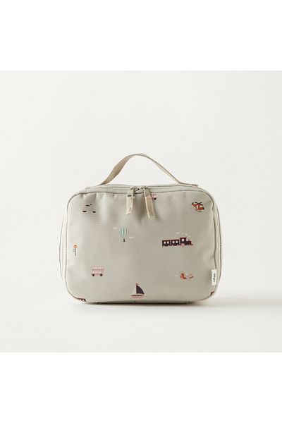 Citron Printed Insulated Lunch Bag with Handle and Zip Closure
