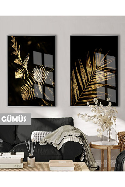 Harikabirev HARİKABİREV | SET BLACK&GOLD COMBINAȚIE DE FRUNZE MACRO 01 | TABL...