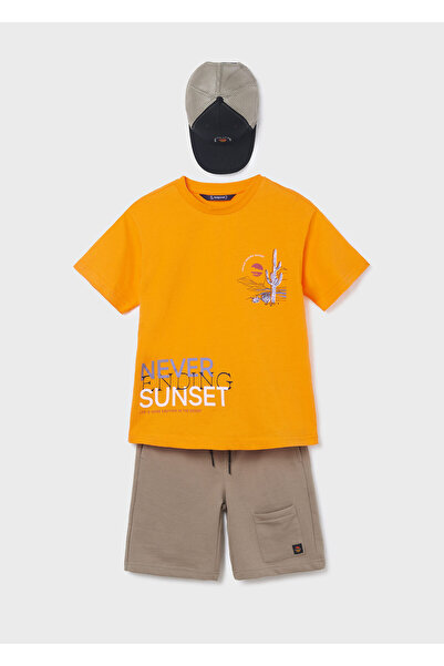 MAYORAL Boy's T-Shirt Shorts Hat 3-Piece Set 6653
