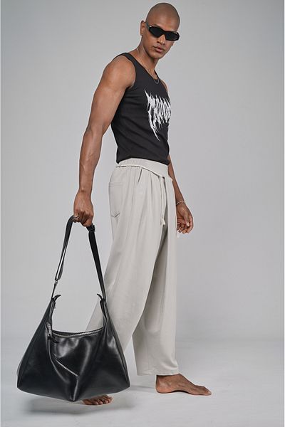 Butik Elastic Waist Lace up Baggy Trousers
