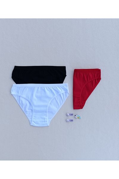 siyalife Women's Cotton 3-Piece Combed Cotton Fabric Panties Bikini Slip
