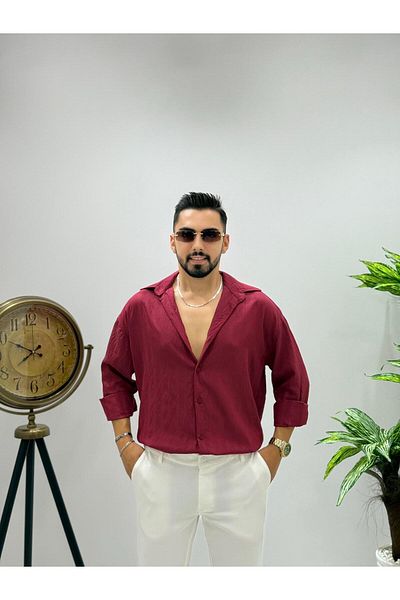 JACK CAPRİO Men's New Season Plain Shirt Regular Fit Does Not Sweat Thin Fabric