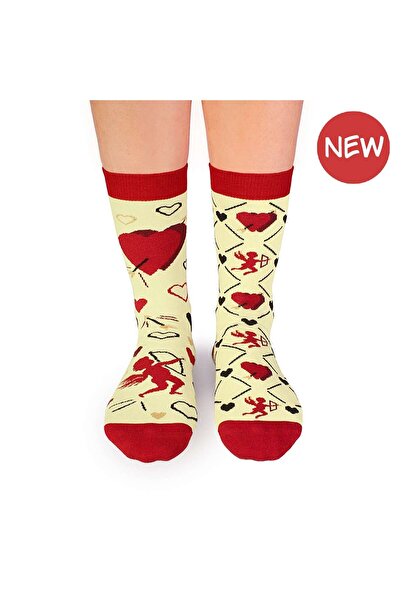 Pirin Hill Sosete bumbac cu inimioare Colour Cotton Amore Ecru