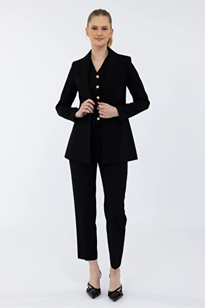 IDYL سترة بليزر بأزرار معدنية مناسبة