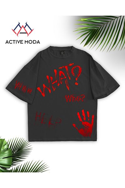 ACTIVE MODA -Men's Cotton Printed the End Short Sleeve Tshirt Oversize Large Size