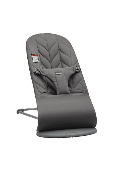 BabyBjörn BabyBjorn - Bliss Anthracite Quilted Fabric Rocker with Delicate Petal Look