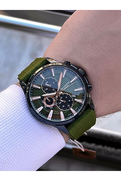 Lee Cooper Silicone Cord Inner Functions Active 5 Atm Water Resistant Men's Wrist Watch Elc.08183.675