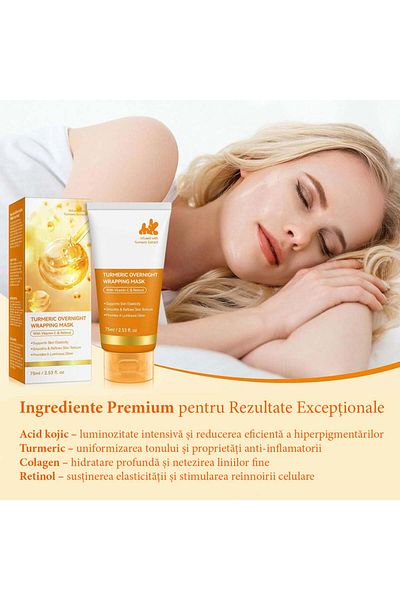 NOVA KISS Kojic Acid and Turmeric Night Mask, Brightness and Intensive Regeneration, 75 ml
