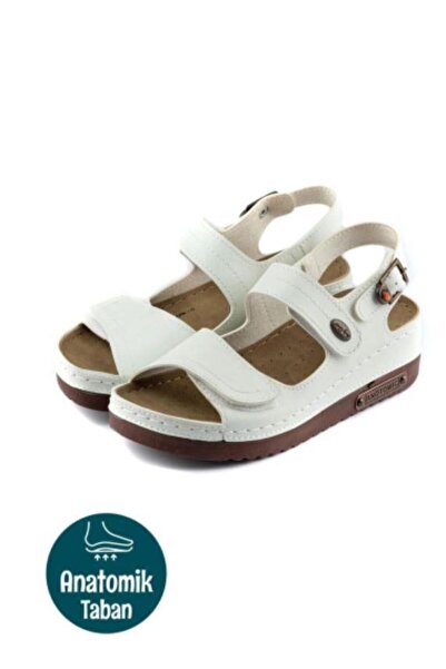 Roy Jones Women's Orthopedic Anatomical Sole Double Banded Velcro Back Buckle Daily Sandals Slippers