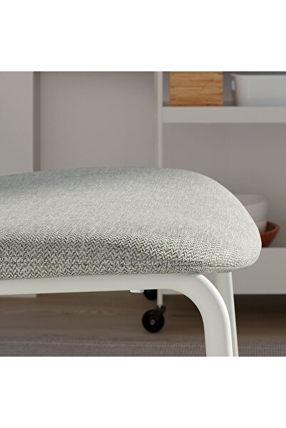 IKEA mutfak masası takımı, beyaz- bej/gri, 4 sandalyeli, sabit, 107 cm