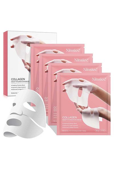 NOVA KISS Premium Treatment Set 4 BIO Collagen Masks, Advanced Formula with Probiotics, HydroGel Technology