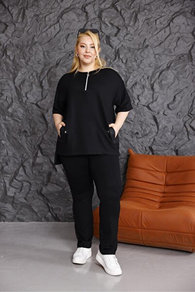 Siyezen Large Size Zipper Detailed Pocket Luxury Suit