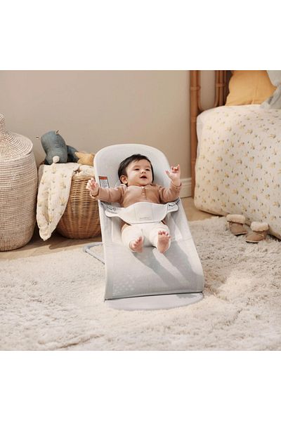 BabyBjörn Baby Bjorn Balance Soft Mesh Baby Rocker, Silver/White
