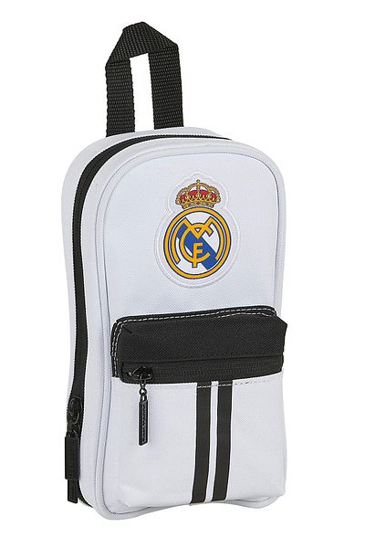 Real Madrid C.F. Pencil Case Backpack Real Madrid C.F. M847 Black White 12 x 23 x 5 cm