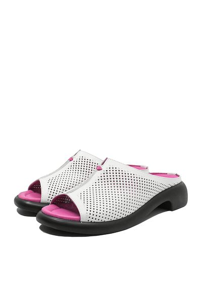 Dogati Women's Clogs Dogati White Perforated Leather