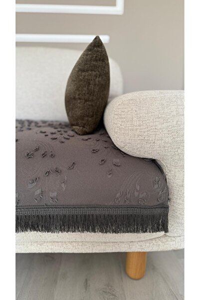 DİLETTO Bohemian Tasseled Patterned Seat Cover Covering the Seat Gray 90 X 200
