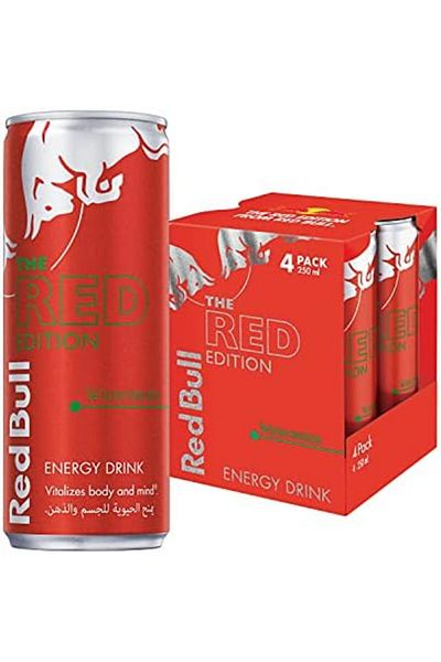 Red Bull Energy Drink, The Red Edition, Watermelon Flavor, 250ml, Pack of 4