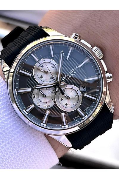 Lee Cooper Silicone Cord Inner Functions Active 5 Atm Water Resistant Men's Wristwatch Elc.08183.361