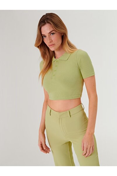ABOUT YOU x SWALINA&LINUS Tricou cropped verde Josefin