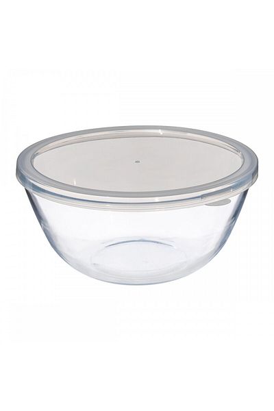 5five Simple Smart Vesna mixing bowl, borosilicate glass, plastic lid, 4.4 liters, 27 x H 12.6 cm