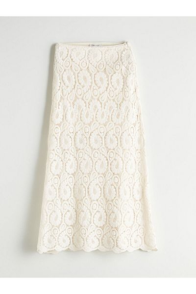 LC Waikiki New Season Waist Zipper Lace Skirt - S5Rb07Z8