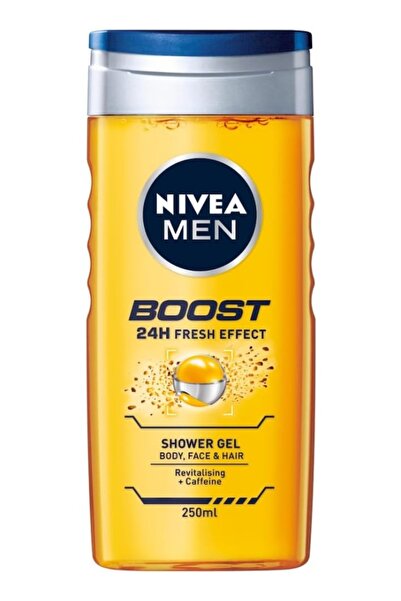 Nivea Men جل الاستحمام بوست (250 مل)، غسول الجسم المرطب 3 في 1 للرجال مع الكا...
