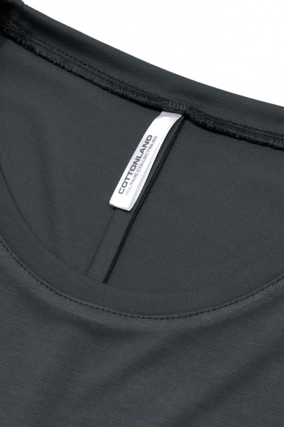 Cottonland Women's Meloni Loose Relaxed Cut Flowy Bat Sleeve Cupra T-Shirt Dark Gray