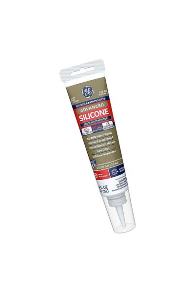 GE Silicone II Premium Waterproof Kitchen and Bath Sealant Caulk Clear 2.8fl.oz