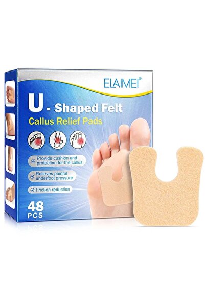 ELAIMEI Set de 48 de tampoane din fetru pentru calus, în formă de U – Anti-fr...