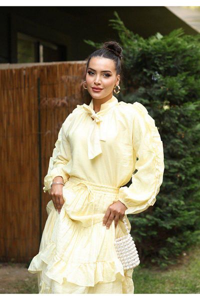 Dadali Dadali Ruffle Skirt Suit Yellow