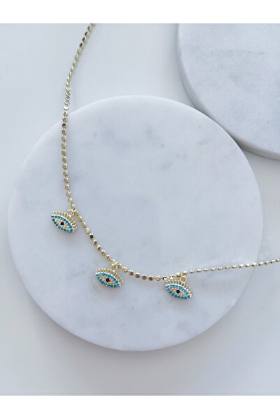 CHARMLUCKY قلادة من الفولاذ بثلاث عيون