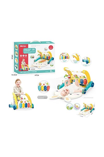 Nilly Toys BIB6015 -Vardem Piyanolu 2 in 1 Bebek Yürüteci ve Tavşan Desenli M...